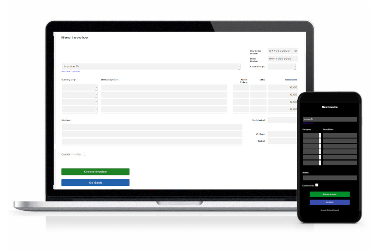 invoice app new invoice form on desktop and mobile view